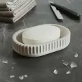Мыльница для ванной и кухни Chloe из бетона, овальная, белая матовая