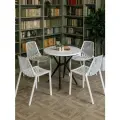 Комплект садовой мебели Royal Family: черно-белый стол TOM + 4 белых стула NICO