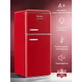 Холодильник TESLER RT-152 RED, 128л, двухкамерный, ретро-стиль, А+