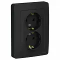 Systeme Electric Blanca внутренняя Антрацит Розетка 2-ая с/з без шторок, 16А, 250В, BLNRS001026