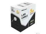 PROconnect (01-0052) кабель витая пара U/UTP, CAT 5e, PVC, 4PR, 24AWG, INDOOR, SOLID, серый, 305м