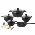 Набор посуды для приготовления, кастрюли с мраморным покрытием с крышками, сковородой, индукционных плит 15 предметов