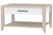 Журнальный стол Aureli, 80х45,3х60 см, ЛДСП, цвет белый, блеквуд сатиновый