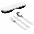 Набор из 3 столовых приборов в футляре Guzzini On the Go белый .