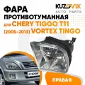 Противотуманная фара правая для Чери Тигго Chery Tiggo T11 (2005-2013) / Вортекс Тинго Vortex Tingo, птф, туманка, новая, заводское качество