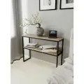 Столик консольный IamLoft, 100 х 29 х 75 см, ЛДСП, серый дуб, с полками, для прихожей