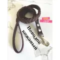 Поводок кожаный плетеная коса для собак средних и крупных пород