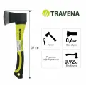 Топор TRAVENA с фиберглассовой рукояткой 0,6 кг