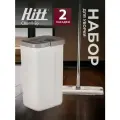 Швабра с отжимом и ведром HITT Clean and Go L ведро 10 л, 2 насадки из микрофибры