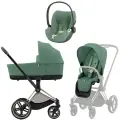 Детская универсальная коляска Cybex Priam IV Rosegold, Leaf Green 3в1, автокресло Cloud T Plus Leaf Green, до 4 лет