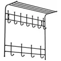 Настенная вешалка с полкой Nika 11 крючков, черная ВПТ11ч