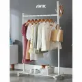 Напольная вешалка на колесиках, рейл, стойка для одежды и обуви AVIK