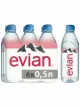 Вода минеральная природная столовая питьевая негазированная Эвиан 0.5л х 6 шт ПЭТ