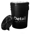 Ведро для мойки автомобиля с крышкой и пескоотделителем Detail черное