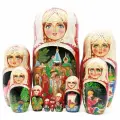 Матрешка Сказка о Царе Салтане, красная, 10 мест, 25см (28029)
