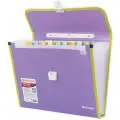 Упаковка 2 шт. Папка-портфель пластиковая BRAUBERG JOY, А4 (330х245х35 мм), 13 отделений, с окантовкой, фиолетовая, 227977