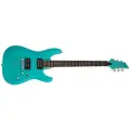 Электрогитара Schecter C-6 Deluxe SAQ Satin Aqua, шестиструнная, гриф на болтах