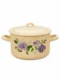 Кастрюля эмалированная Лысьвенские эмали Анютины глазки, с крышкой, 2,9 л