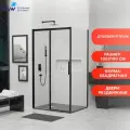 Душевой уголок RGW LE-41B (LE-12B + Z-050-2B) 34124100-014 6 мм Квадратный Прозрачное 1000x1000 стекло прозрачное, профиль черный, универсальная