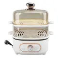 2-уровневая электрическая пароварка 1200 Вт 10,5 л, штабелируемая многоцелевая плита, электрическая пароварка с паровой пластиной для супа, лапши, овсянки, вилка европейского стандарта 220 В