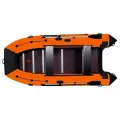 Лодка ПВХ под мотор с килем River Boats RB 370 черно-оранжевая надувная для рыбалки с жестким полом в комплекте