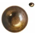 Кованая тибетская поющая чаша от 12 до 14 см орнамент сплав 7 металлов