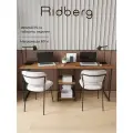 Стол письменный двойной рабочий лофт RIDBERG DETROIT, ЛДСП/металл, темный дуб/черный, стол компьютерный игровой