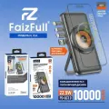 Повербанк с проводами и беспроводной зарядкой FaizFull FL104 10000mAh, черный*