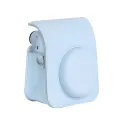 Сумка-футляр-чехол MyPads 2 в 1 из качественной импортной кожи для фотоаппарата Fujifilm Instax Mini 12 голубой