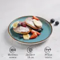 Пирожковая тарелка Церера, d=18 см, фарфор, голубая, вид тарелки: плоская