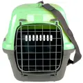 Переноска для животных Zooexpress Турне L с металлической дверцей зеленая 54,5 х 36 х 34 см (1 шт)