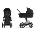 Cybex Priam IV Sepia Black коляска 2 в 1 шасси розовое золото с коричневой ручкой, полная комплектация (адаптер, оригинальный дождевик 2 шт)