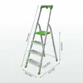 Стремянка 4 ступени алюминиевая NV2118 Новая Высота, широкая ступень 130 мм и органайзер 2К башмаки.
