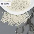 Бусины MAGIC 4 HOBBY круглые перламутр 4мм цв.001 молочный уп.500г (≈15000шт)