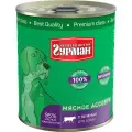 Влажный корм для собак Четвероногий Гурман Мясное ассорти с печенью упаковка 6 шт х 340 г