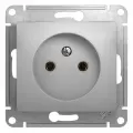15 шт. Systeme Electric Glossa Алюминий, Розетка без заземления, GSL000341