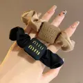 Набор резинок для волос Miu Miu, искусственный шелк, в комплекте 3 штуки бежевая, коричневая и черная