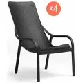 Комплект из 4-х садовых кресел Nardi Net Lounge, цвет антрацит