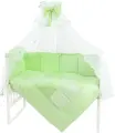 Комплект в кроватку бортики для новорожденных для мальчика и девочки Кошки-мышки (1704 зеленый)