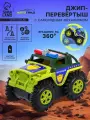 Джип-перевёртыш «Полиция», работает от батареек, цвет зелёный