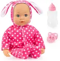 Интерактивная кукла Bayer Анна 38 см (в ярко-розовом комбинезоне в горошек) 93822AB