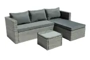 Набор мебели Мебельторг Окланд арт. GS004 Ротанг серый/Подушки серые