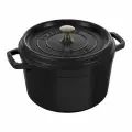 Кокот круглый высокий 24 см 4,7 л, Staub, черный (12502423)