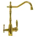 Смеситель для кухни Seaman Barcelone SSL-5387-SP Sun, золото полированное, под фильтр 2в1, ретро, поворотный