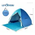 Палатка пляжная от солнца автоматическая летняя быстросборная для отдыха на природе и пикника, голубой цвет