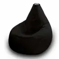 Кресло-мешок Груша, Puff Daddy, черная Рогожка, XXXL, 200 литров, комфорт, пуф, кресло, бескаркасная мягкая мебель