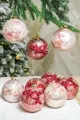 Набор стеклянных ёлочных шаров ROMANCE DE FLEUR, розовые и бургунди, 10 см, 9 шт, Koopman International ABT620130-набор