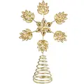 Елочная верхушка Снежинка Оливия 28 см золотая