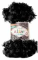 Пряжа Puffy fur 100% микрополиэстер 6м/100г (6101 черный) 5 мотков