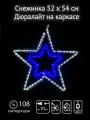 Фигура из дюралайта SHLights Звезда на каркасе, 108 LED, 52см, уличная, синий/белый (RL-108-S-B/W)